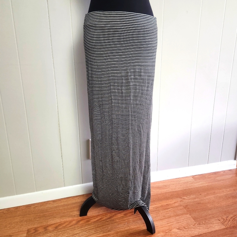 Fifteen Twenty, Maxi Skirt, Black/White Stripes, S